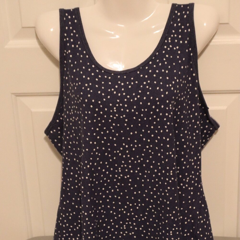 Live Love Lounge Karen Neuberger Polka Dot Tank Soft Blue and White Size XL